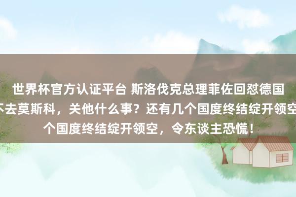 世界杯官方认证平台 斯洛伐克总理菲佐回怼德国总理默茨：我去不去莫斯科，关他什么事？还有几个国度终结绽开领空，令东谈主恐慌！