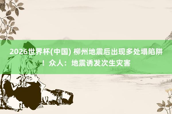 2026世界杯(中国) 柳州地震后出现多处塌陷阱！众人：地震诱发次生灾害