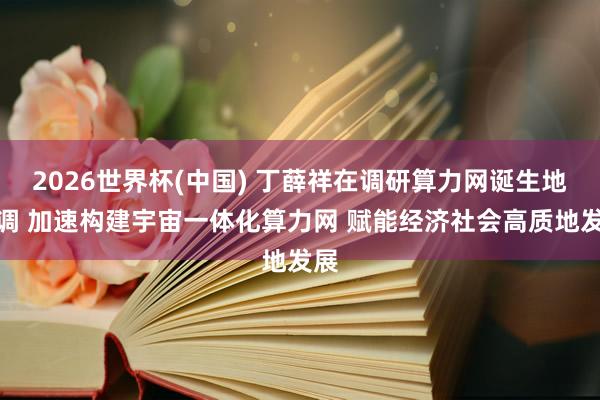 2026世界杯(中国) 丁薛祥在调研算力网诞生地强调 加速构建宇宙一体化算力网 赋能经济社会高质地发展