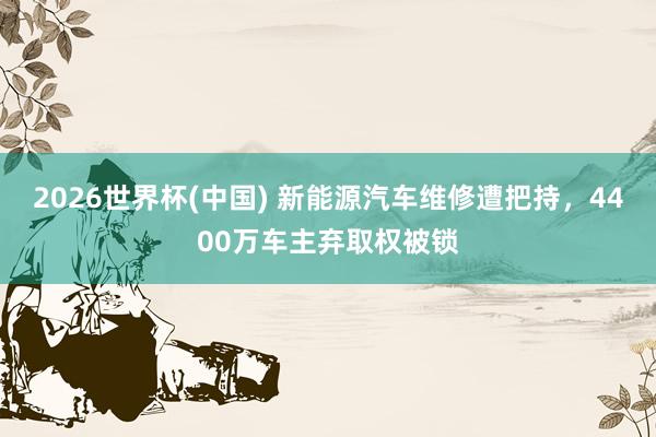2026世界杯(中国) 新能源汽车维修遭把持，4400万车主弃取权被锁