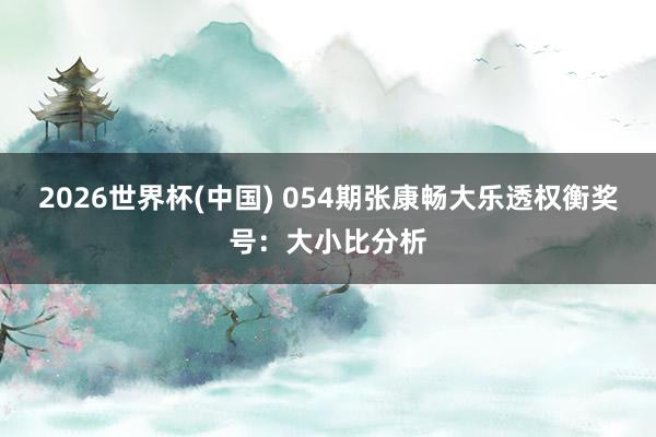 2026世界杯(中国) 054期张康畅大乐透权衡奖号：大小比分析
