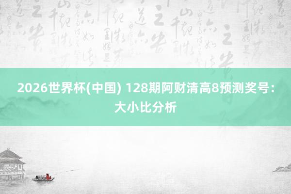 2026世界杯(中国) 128期阿财清高8预测奖号：大小比分析
