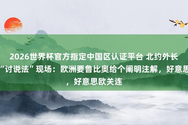 2026世界杯官方指定中国区认证平台 北约外长会将成“讨说法”现场：欧洲要鲁比奥给个阐明注解，好意思欧关连