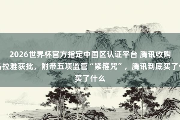 2026世界杯官方指定中国区认证平台 腾讯收购喜马拉雅获批，附带五项监管“紧箍咒”，腾讯到底买了什么