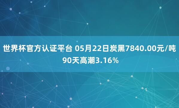 世界杯官方认证平台 05月22日炭黑7840.00元/吨 90天高潮3.16%