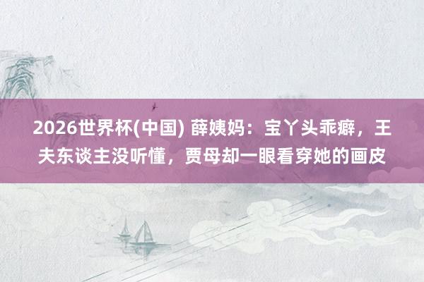 2026世界杯(中国) 薛姨妈：宝丫头乖癖，王夫东谈主没听懂，贾母却一眼看穿她的画皮