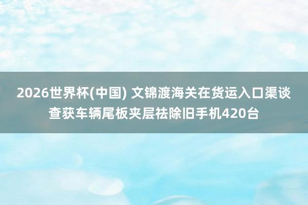 2026世界杯(中国) 文锦渡海关在货运入口渠谈查获车辆尾板夹层祛除旧手机420台