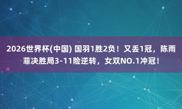 2026世界杯(中国) 国羽1胜2负！又丢1冠，陈雨菲决胜局3-11险逆转，女双NO.1冲冠！