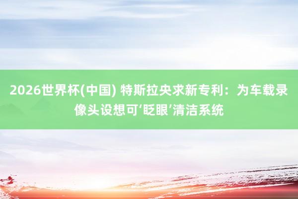 2026世界杯(中国) 特斯拉央求新专利:为车载录像头设想可‘眨眼’清洁系统