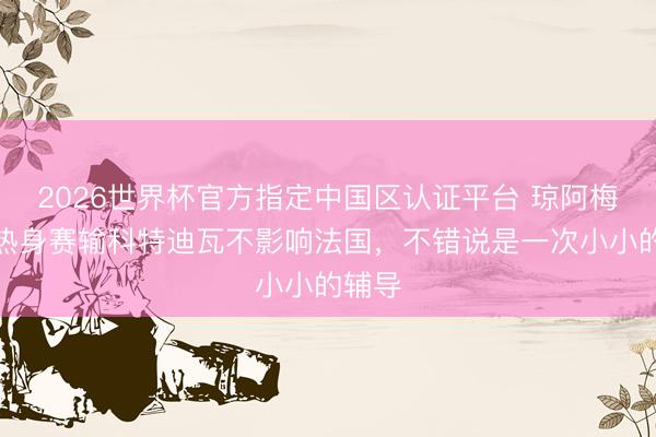 2026世界杯官方指定中国区认证平台 琼阿梅尼:热身赛输科特迪瓦不影响法国,不错说是一次小小的辅导