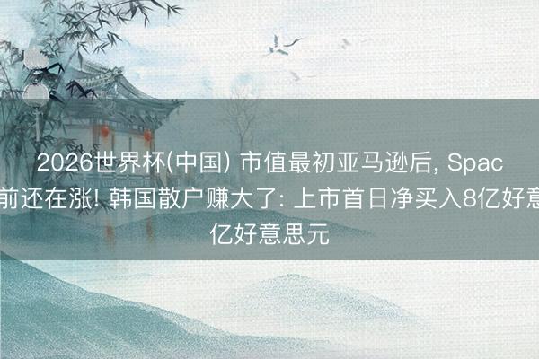 2026世界杯(中国) 市值最初亚马逊后, SpaceX盘前还在涨! 韩国散户赚大了: 上市首日净买入8亿好意思元